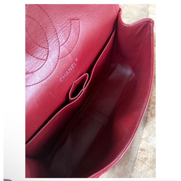 Chanel Caviar Jumbo Double Flap Bag Leather Red - Picture 4 of 16